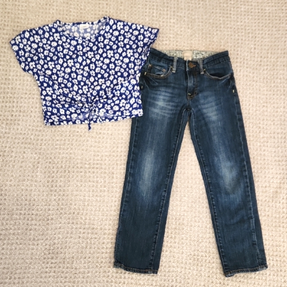 Zara Top and Gap Denim Jeans Set